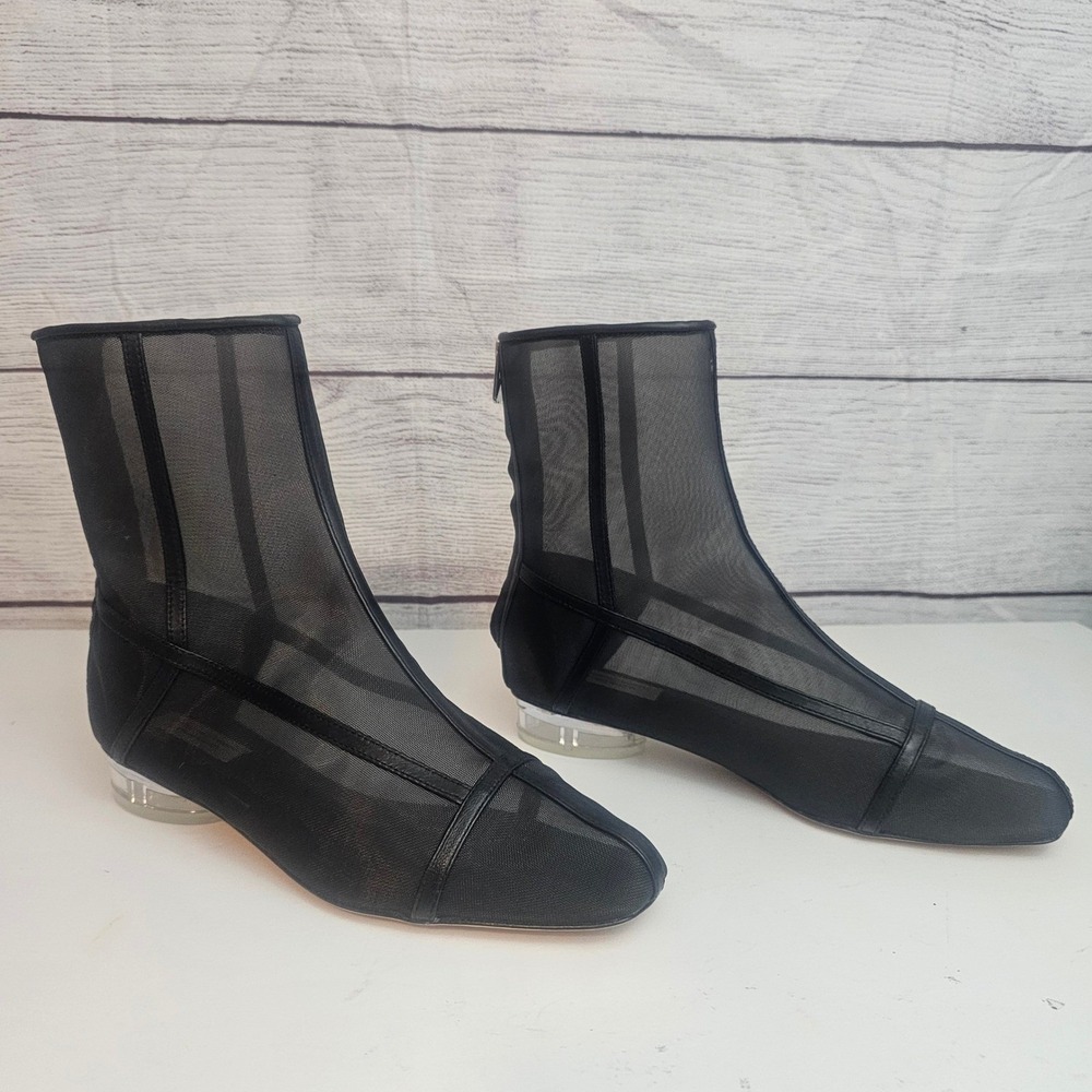 Antonio Melani x Elizabeth Damrich 6.5 Femme Mesh Cage Black Ankle Bootie  NWOB